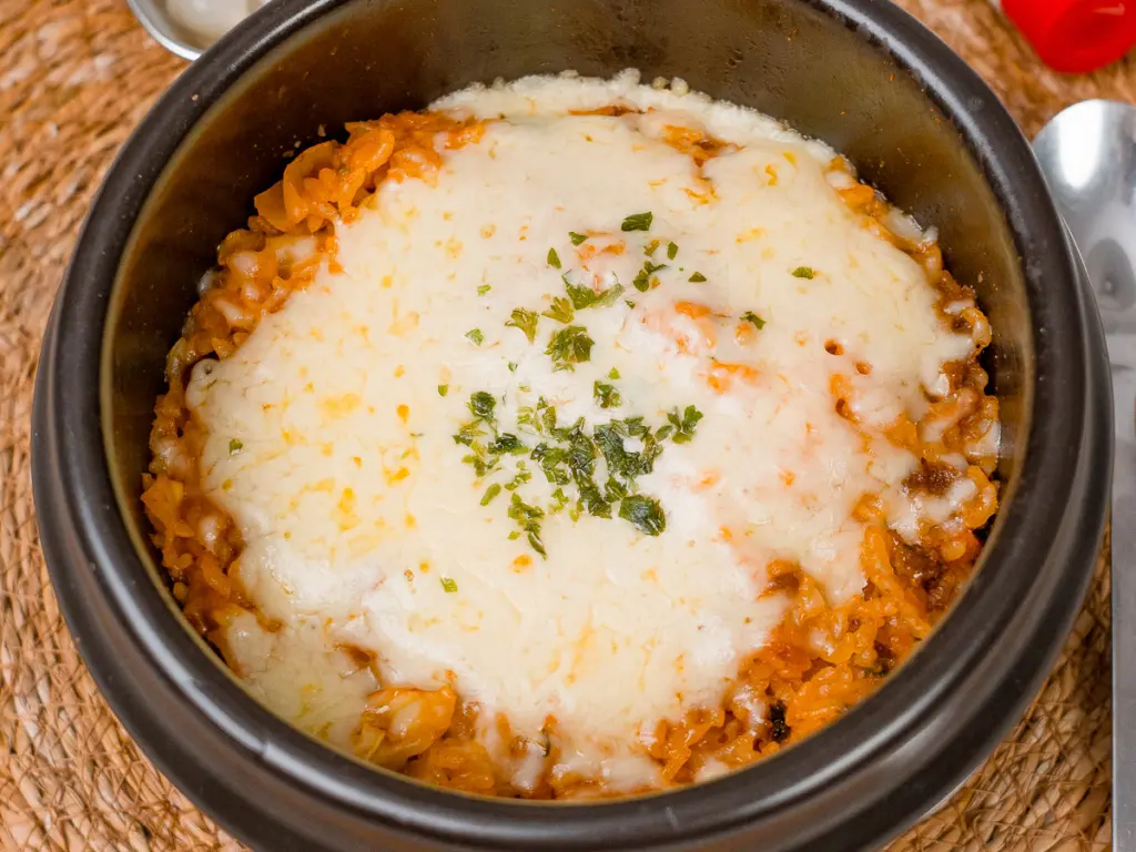 cheese mandu rice, Korean mandu rice bowl, dumpling rice recipe