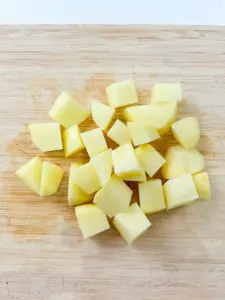 Cubed potatoes for Korean braised potatoes Gamja Jorim recipe