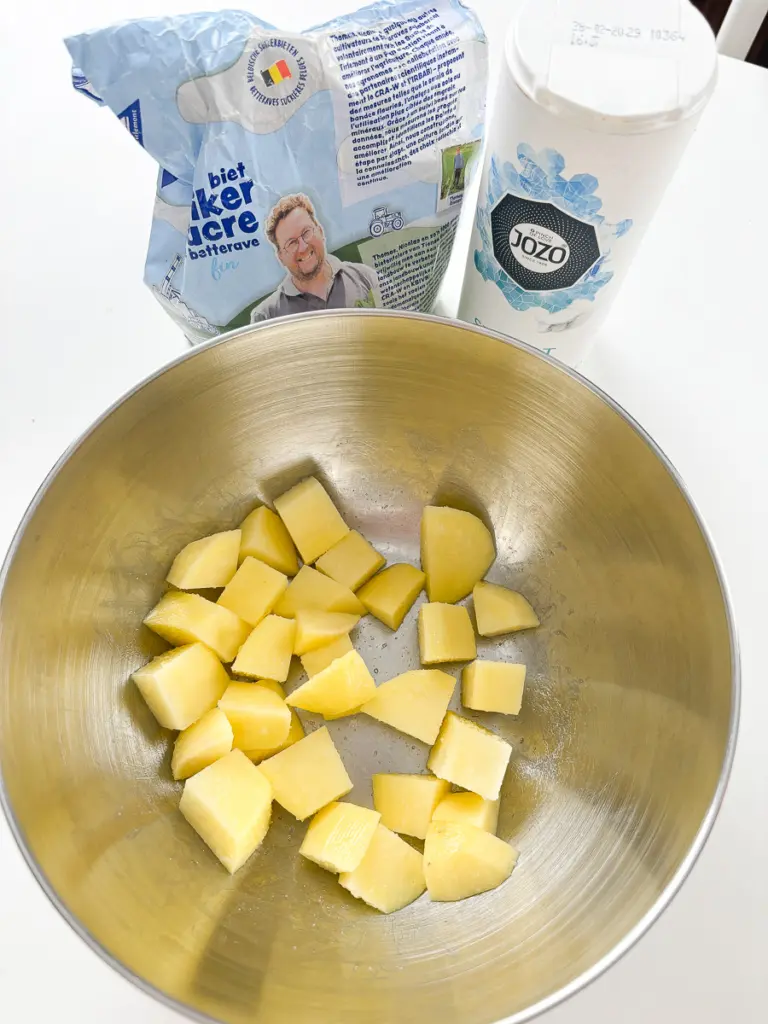 Cubed potatoes for Korean braised potatoes Gamja Jorim recipe