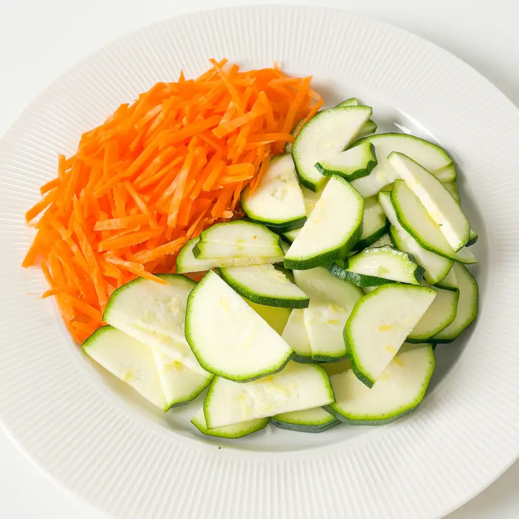  julienne carrot and slice zucchini for dolsot bibimbap