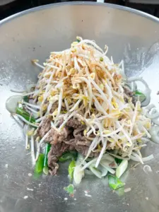 Step by step Korean beef brisket recipe in a stainless steel pan