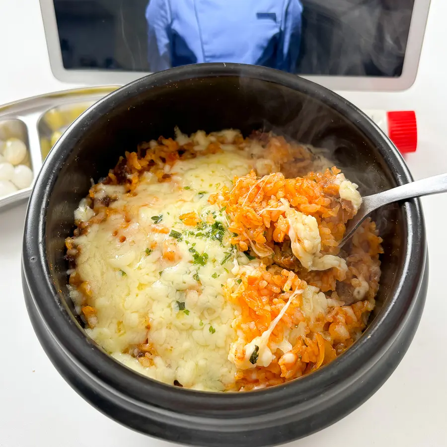 cheese mandu rice, Korean mandu rice bowl, dumpling rice recipe