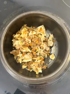 cheese mandu rice, Korean mandu rice bowl, dumpling rice recipe