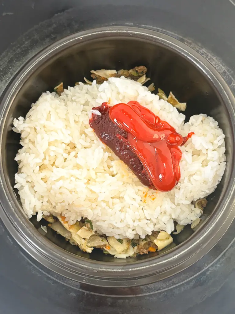 cheese mandu rice, Korean mandu rice bowl, dumpling rice recipe