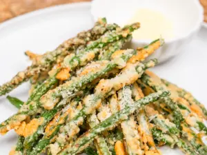 cheese green beans served as Korean style veggie snack
