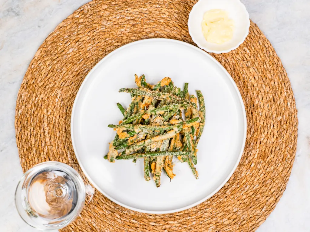 air fryer green beans no oil no breadcrumbs