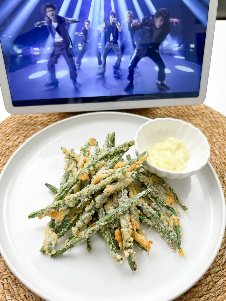 healthy air fryer green beans — 10 minute Korean snack recipe