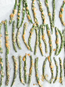 crispy cheese green beans fresh out of the air fryer