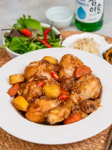 Jjimdak recipe, Korean soy sauce braised chicken, andong jjimdak recipe