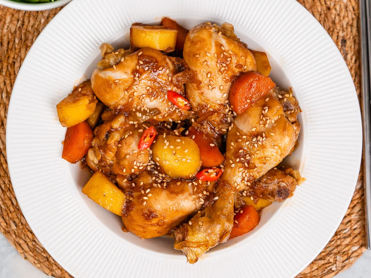 Jjimdak recipe, Korean soy sauce braised chicken, andong jjimdak recipe