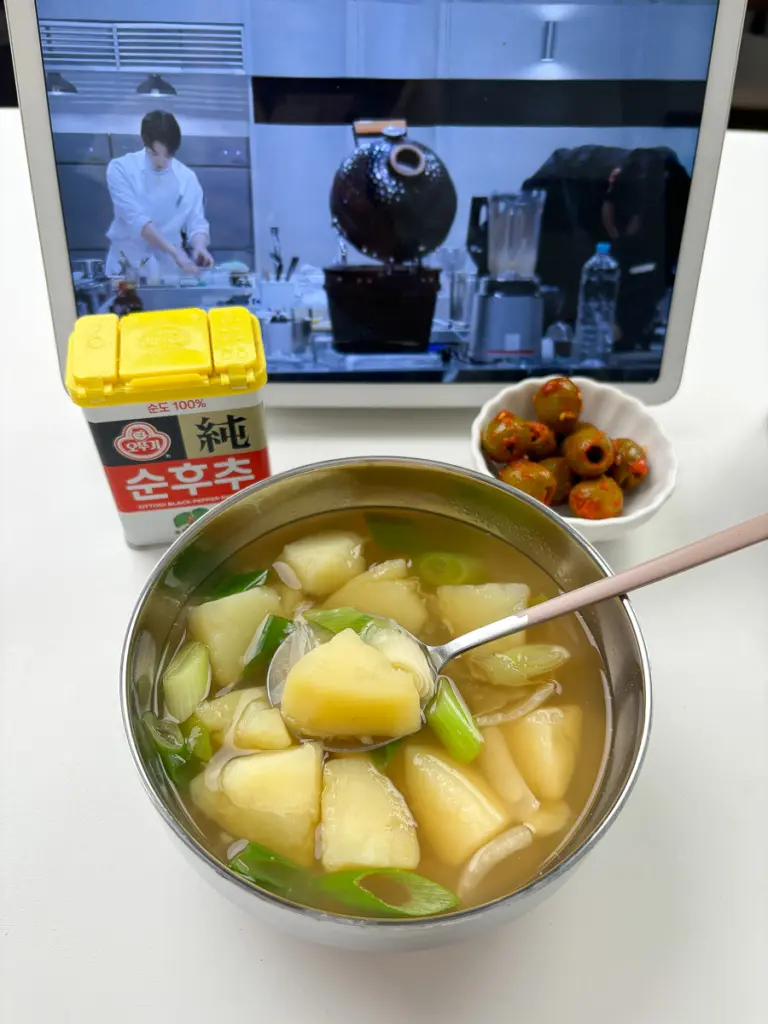 15-Minute Easy Korean Potato Soup Recipe (Gamja guk): No Cream! Korean potato soup recipe, easy Korean soup recipe, potato soup without cream
