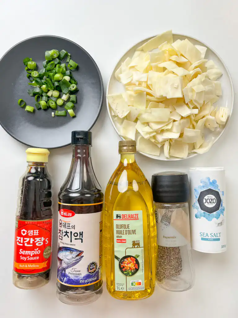 All the ingredients you need for a Korean cabbage stir fry , most are already in your pantry.