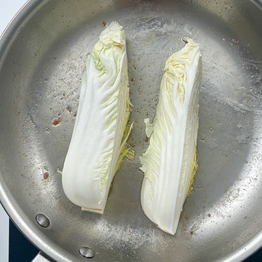 Pan Fried Cabbage Steaks with Cheese: 15-Min Korean Wine Bar Favorite