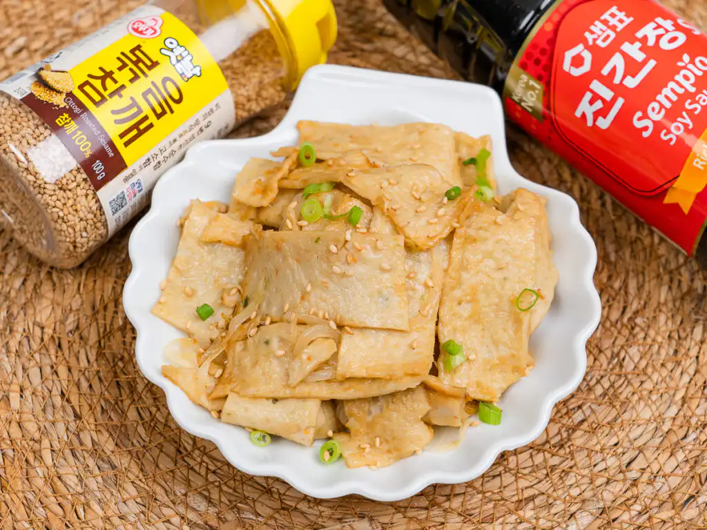 Tender eomuk bokkeum with caramelized soy sauce finish