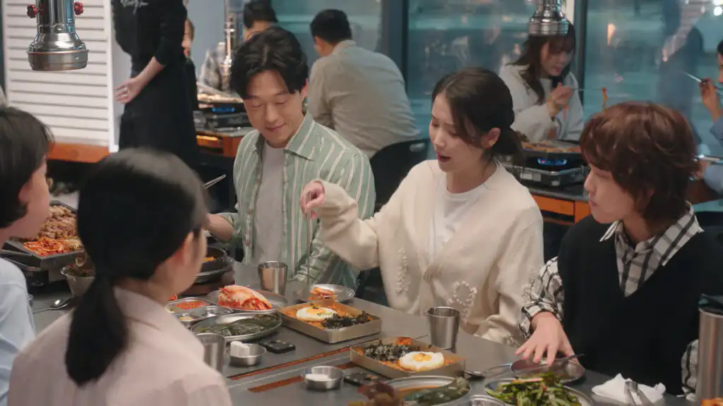 Hanam Pig Korean BBQ restaurant company dinner Perfect Crown Episode 7 IU K-drama MBC