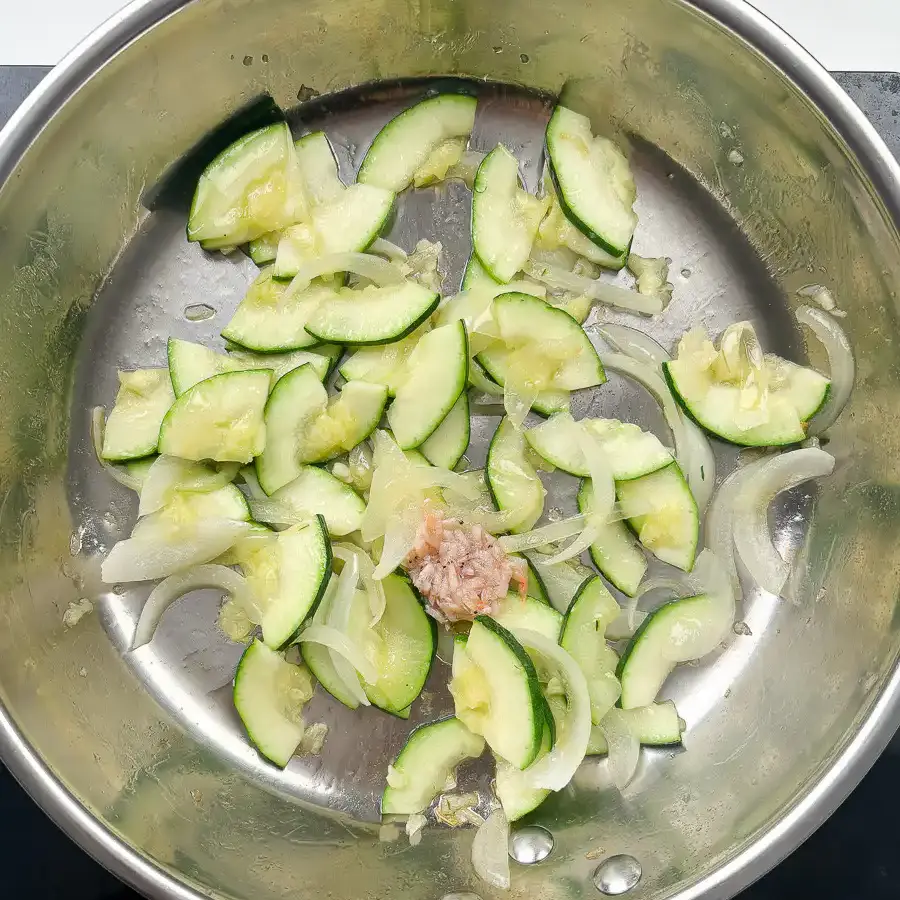 Grandma's Zucchini Stir Fry: 15-Min Best Korean Side Dish saeujeot being added at 80% mark in recipe for Korean zucchini side dish