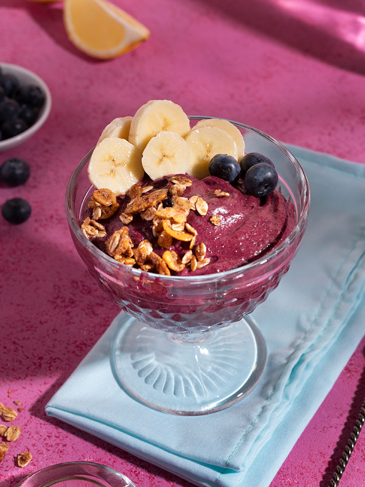 CORTIS Martin favorite food acai bowl with peanut butter banana and granola toppings