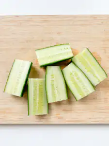Cubed cucumber kimchi - 30Min Quick Kimchi Recipe halve the cucumber for cubed cucumber kimchi called oil kkakdugi