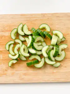 Cubed cucumber kimchi - 30Min Quick Kimchi Recipe Cucumber cut into bite-sized cubes before salting for oi kkakdugi