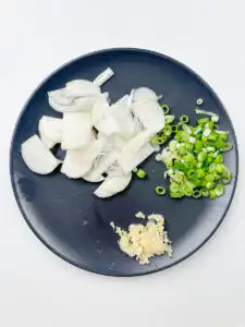 veggies for Korean eggplant rice bowl