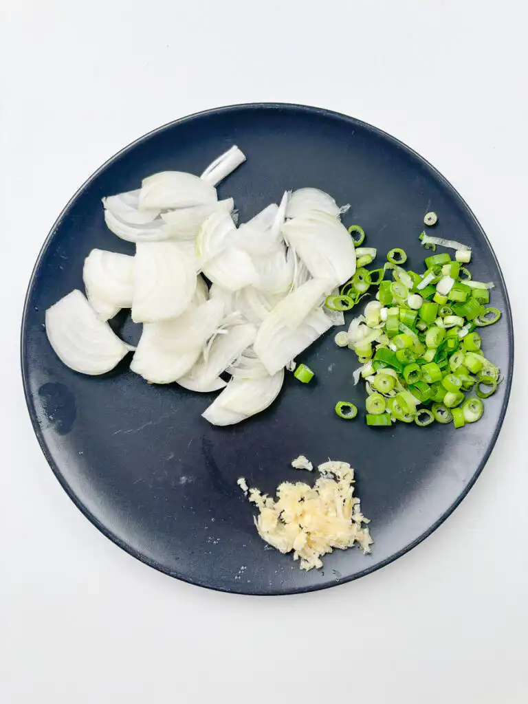 veggies for Korean eggplant rice bowl