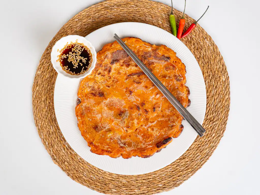 Rice Paper Kimchi Pancake - Crispier Kimchi Jeon Korean Hack That glass-like crust comes from one sheet of rice paper kimchi pancake