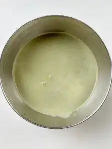 The matcha soy broth should be silky, cold