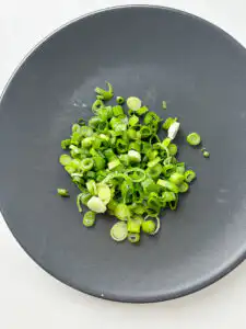 Sausage and Rice Recipe: 5-Min Korean Sausage Butter Rice Green onion thinly sliced as garnish for sausage egg rice