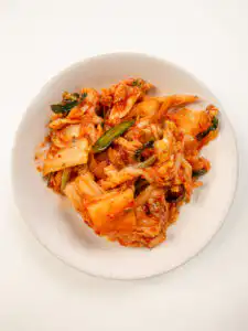 Grandma's Kimchi Korean Cold Noodles - Kimchi Mari Guksu sliced kimchi for kimchi mari guksu