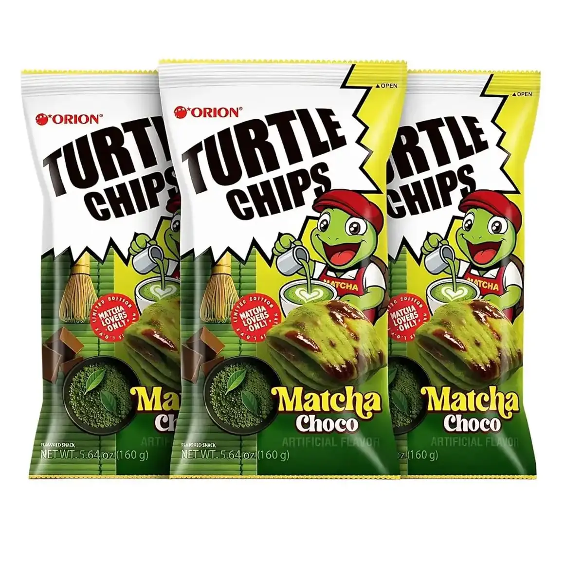 turtle chips: matcha choco
