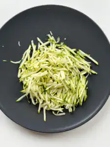 Julienned zucchini