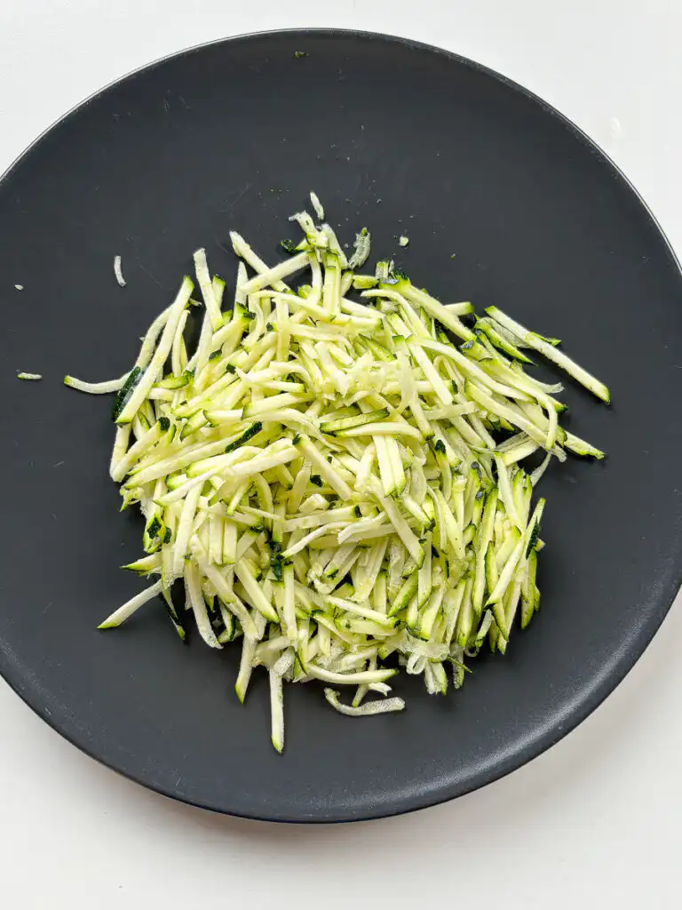 Julienned zucchini