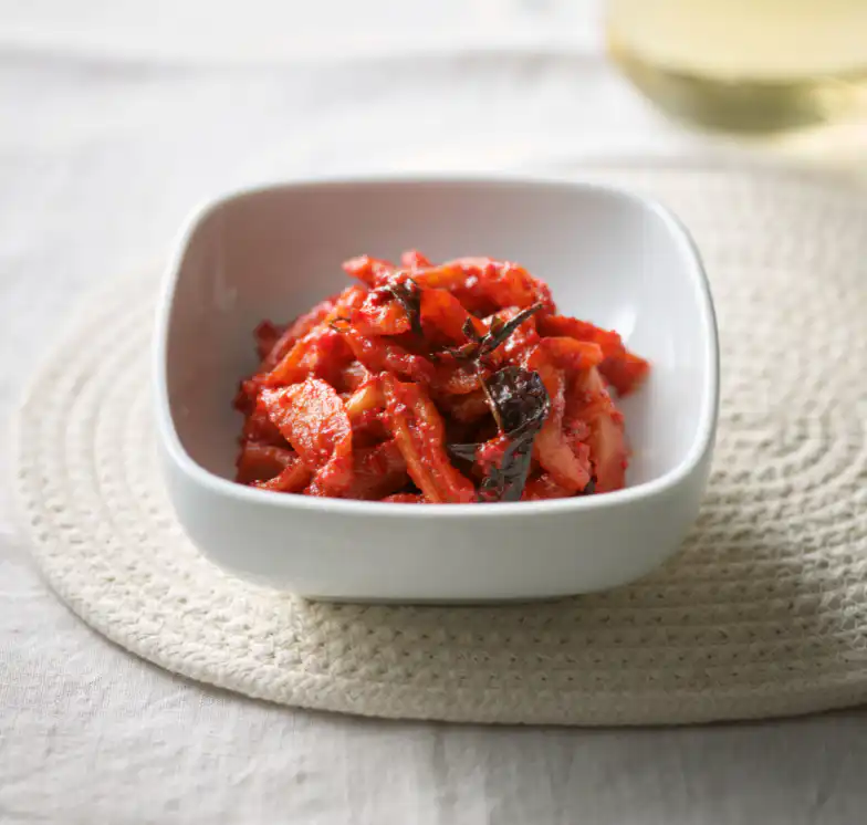 Korean spicy radish banchn in Muji banchan