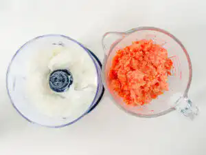 Tomato Bingsu: Easy Bingsu Recipe with Greek Yogurt Blending yogurt, ice, and condensed milk together on medium high speed.