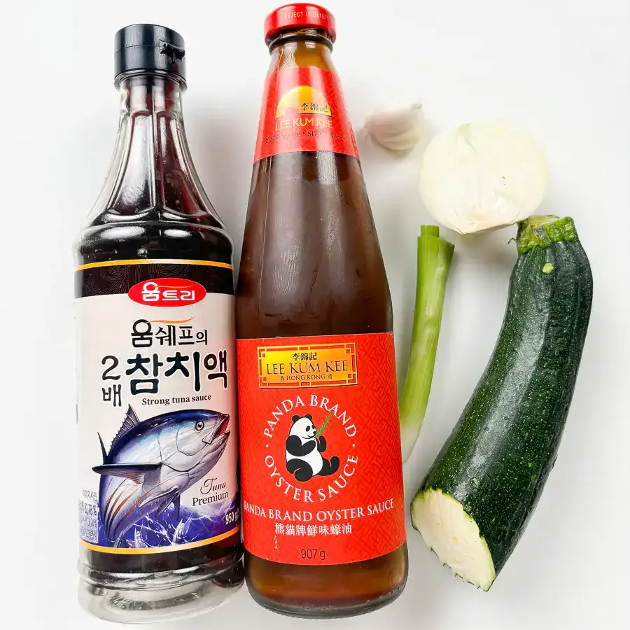 Korean Zucchini Rice Bowl: Easy Aehobak Deopbap Recipe Simple ingredients for the Korean zucchini rice bowl