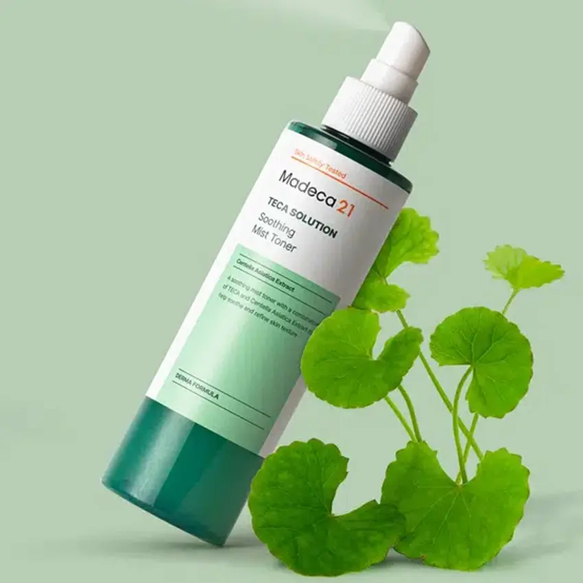 10 Best Daiso Korean Skincare Items: August 2026 Hits Madeca21 Teca Solution Soothing Mist Toner bottle from daiso korean skincare aisle