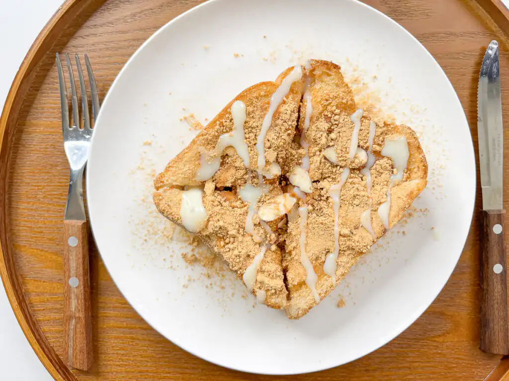 5 Min Injeolmi Toast: Easy Sulbing Toast with Korean Rice cake Drizzle extra honey, condensed milk over top and serve your sulbing toast style treat