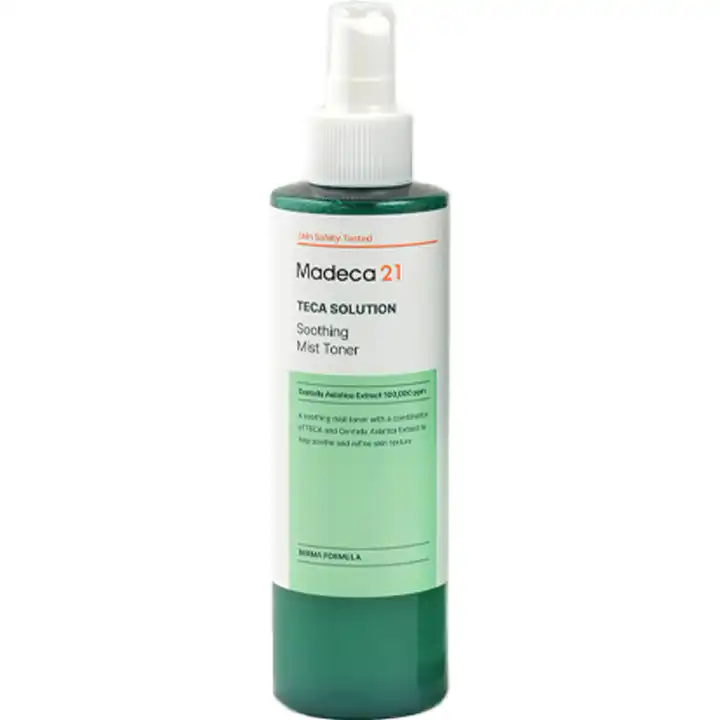 Top 10 Daiso Korean Skincare Products for Autumn: Oct 2026 Madeca21 Teca Soothing Mist Toner bottle featured in budget friendly Korean skincare