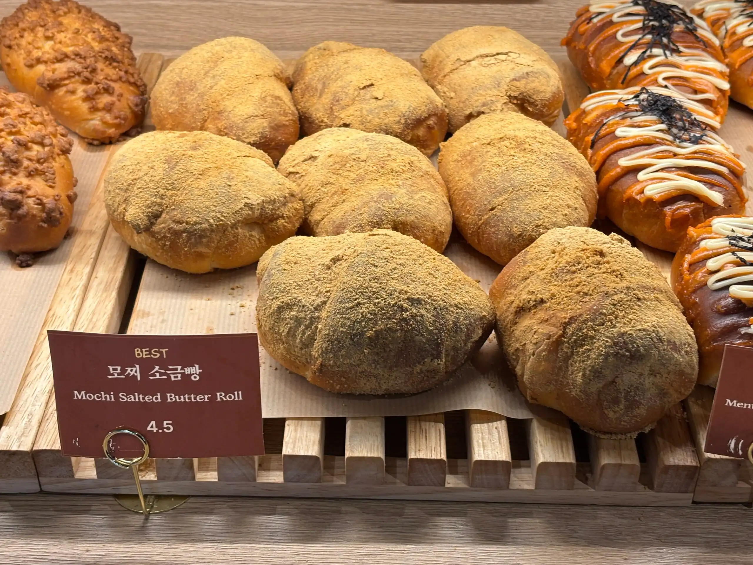 Chewy mochi inside salt bread in Seoul