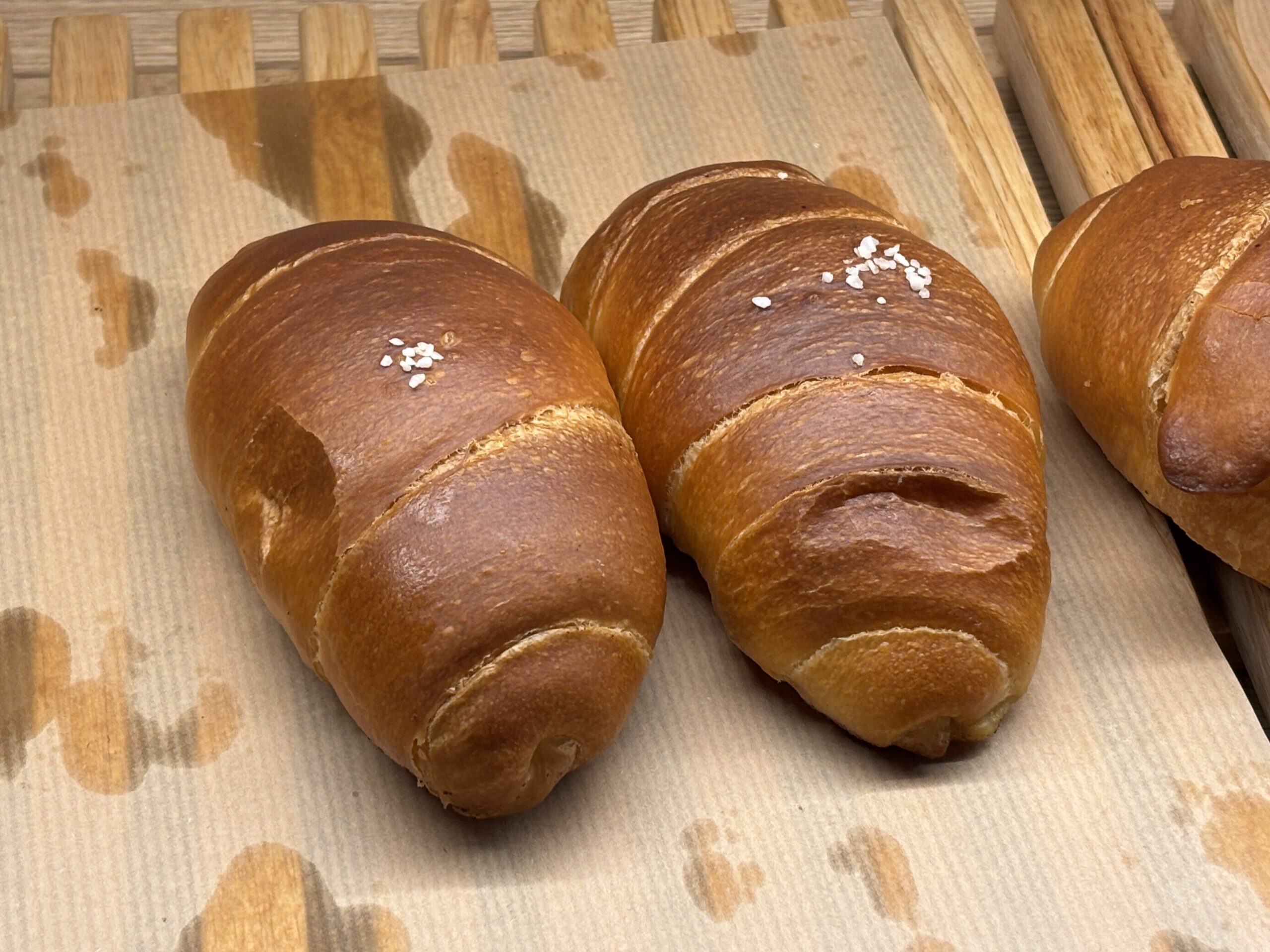 Classic salt bread in Seoul with coarse salt on top