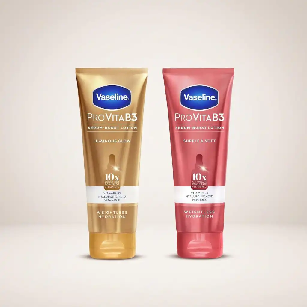 Vaseline Pro VitaB3 Serum Burst Lotion Luminous Glow and Supple and Soft two-pack