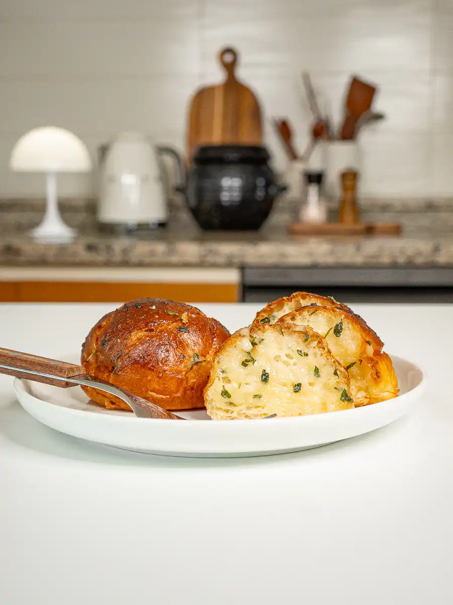 Korean Sweet Garlic Bread with Dinner Rolls: No Cream Cheese, Air Fryer Korean garlic bread rolls with dinner rolls